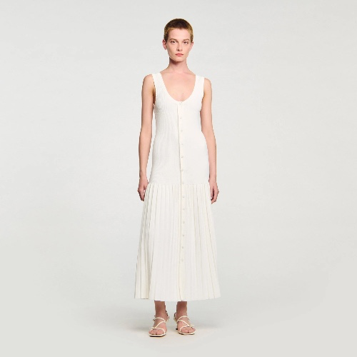 Sandro V-neck Knit Maxi Dress