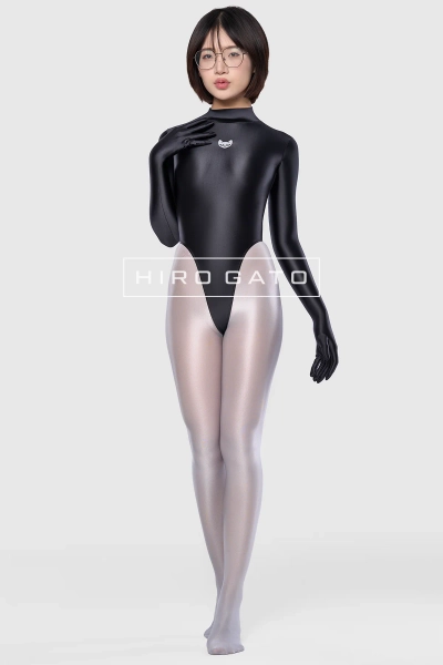 Satin Spandex Gymnastikanzug Schwarz Lycra - Hiro Gato