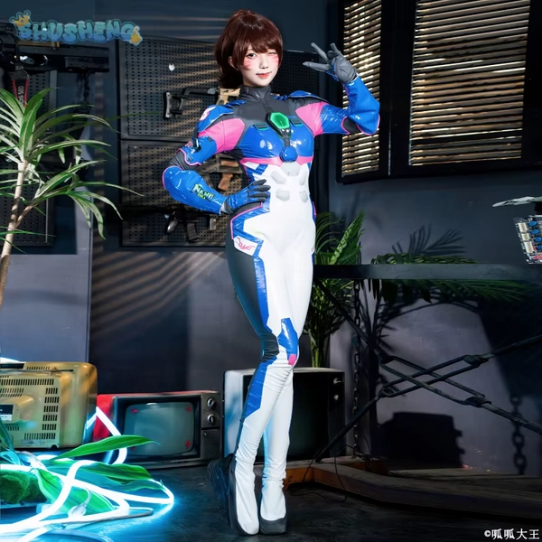 New D. va overwatch2 DVA cosplay game costume high quality sexy jumpsuit shoulder armor gloves accessory set women party uniform - AliExpress