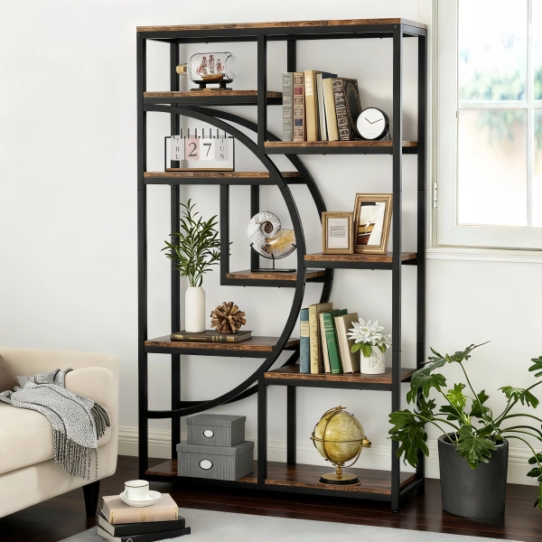 17 Stories Oscer Industrial 5 Tier Etagere Bookcase & Reviews | Wayfair
