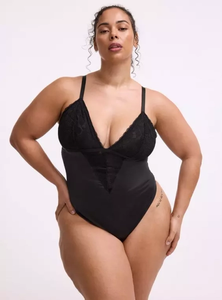 Ava Lace & Shine Thong Bodysuit 6X