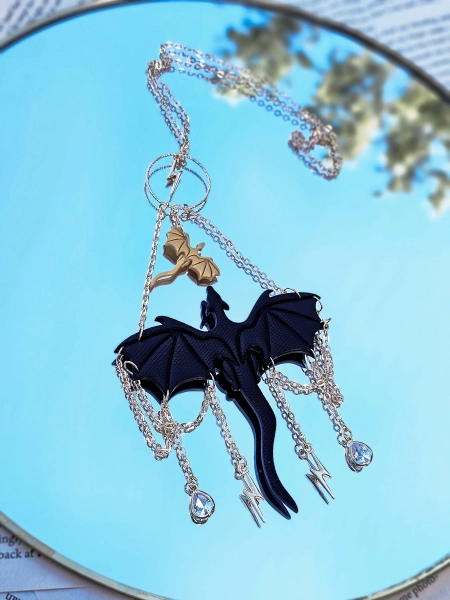 Dragon Car Charm: Fantasy Car Hanger with Crystals & Chains