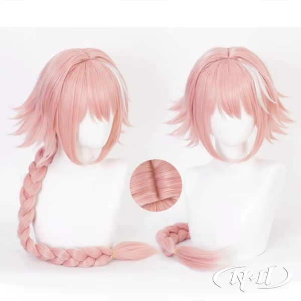 ND Astolfo-Peluca de cabello sintético para Cosplay, postizo largo de trenza rosa para fiesta de Halloween Con cómic, Fate/Grand Order - AliExpress 