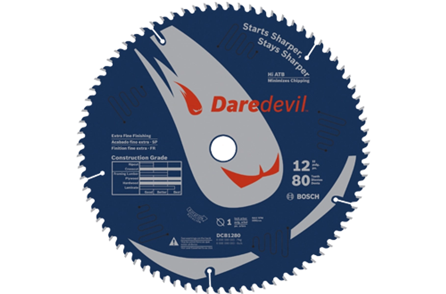 Bosch 12 Inch 80 Tooth Daredevil Table and Miter Saw Blade Extra Fine