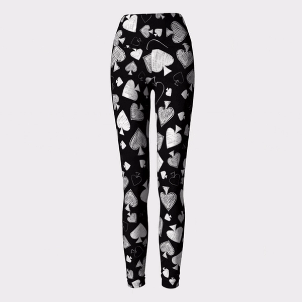 Drawn Spades BLK Yoga Legging & Crop Tank Set — Maison De Neige