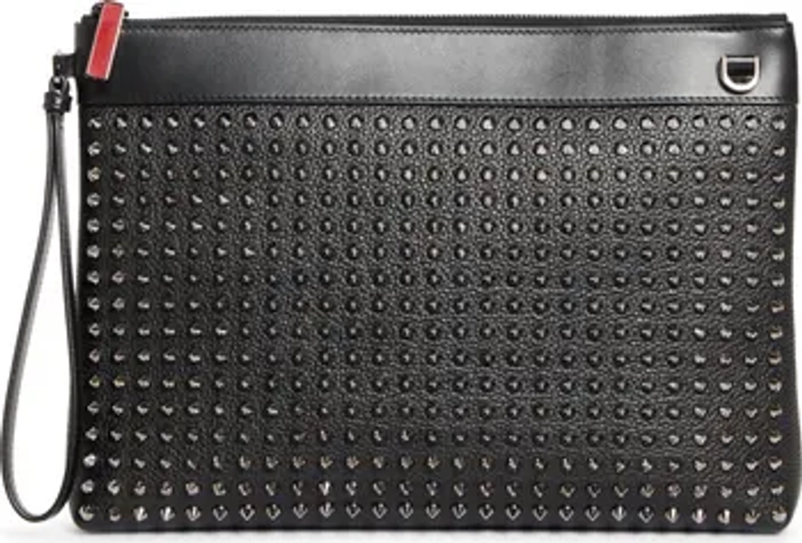 Funky Crosta Spikes Suede Wristlet Pouch