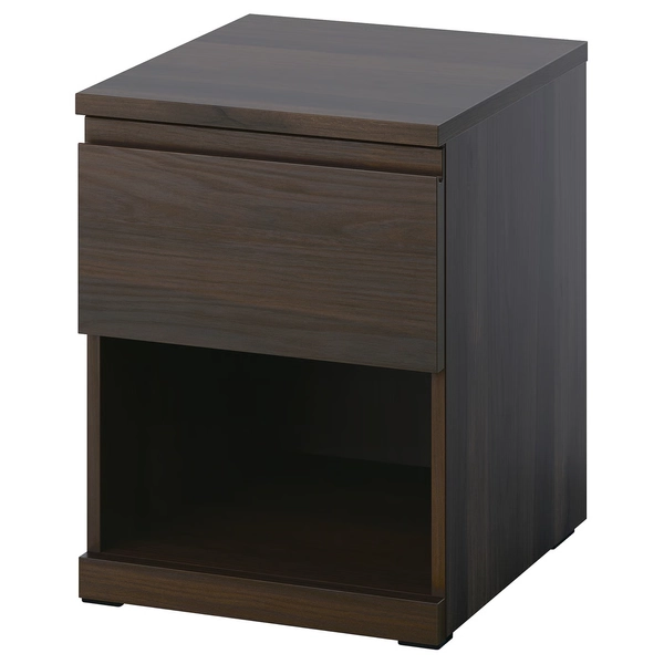 STORKLINTA Nightstand - dark brown oak effect/with 1 drawer 15 3/4x18 7/8x20 7/8 "