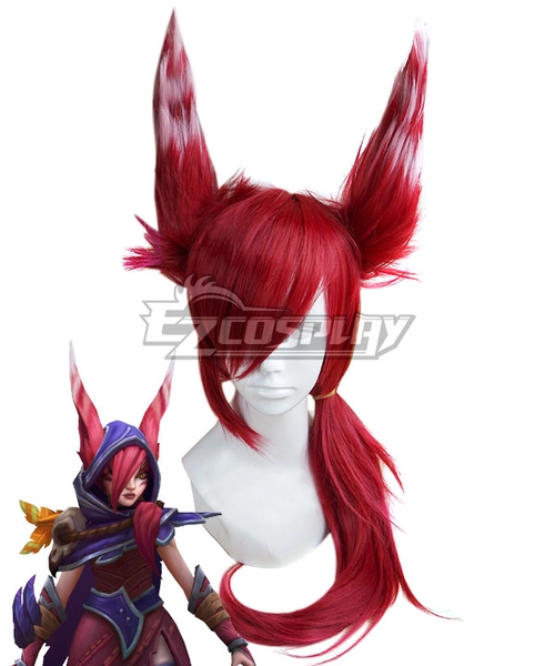League of Legends LOL Xayah Red Cosplay Wig
