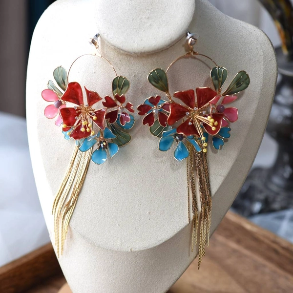 Medusa Earrings - Copper / Multi