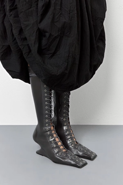 Shana Boots - Tall Grey Stretch Nappa // size 9.5