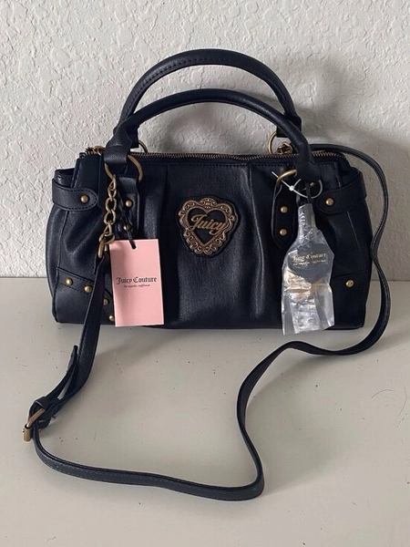 Juicy Couture In Her Juicy Era Satchel Bag Liquorice Crossbody W/Charm NEW‎