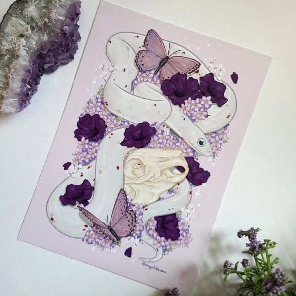 NEW Palmetto Cornsnake With Butterflies and Flowers 5"x7" Art Print | Reptile Decor | Snake Art | Wall Art Gift | Home Decor | Postcard | - Etsy Canada