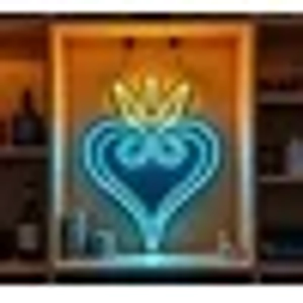 Queen Sense 16"x12" Kingdom And Hearts LED Neon Sign for Wall Decor Dimmable USB Powered LED Light W116KAH-5VLED