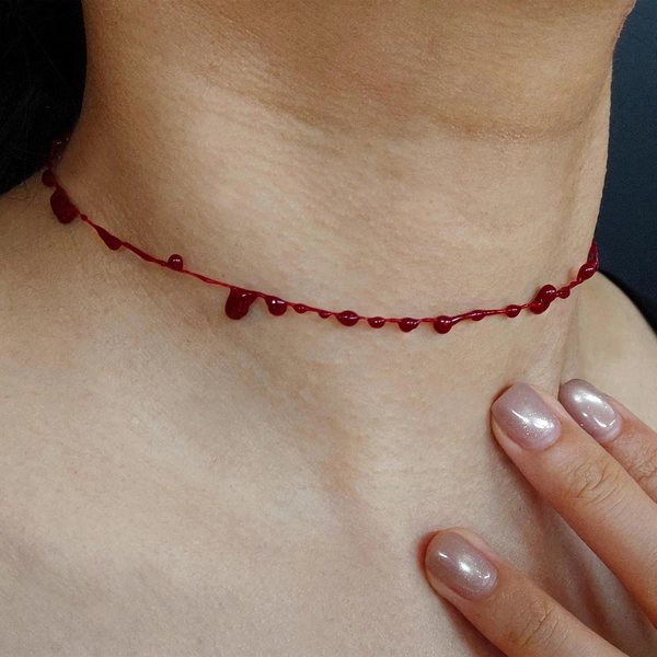 Red Droplet Pendant Necklace, Blood Drop Necklace, Halloween Gift,gothic Jewelry, Vampire Gift, Uv Reactive Jewelry, Dark Academia Aesthetic - Etsy