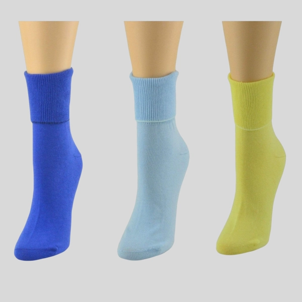 Wear Sierra Women's Combed Cotton Ankle Turn Cuff 3 Pair Pack Socks Black socks