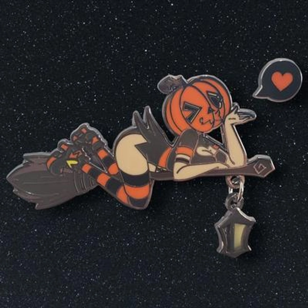 Pumpkin Witch Enamel Pin Set