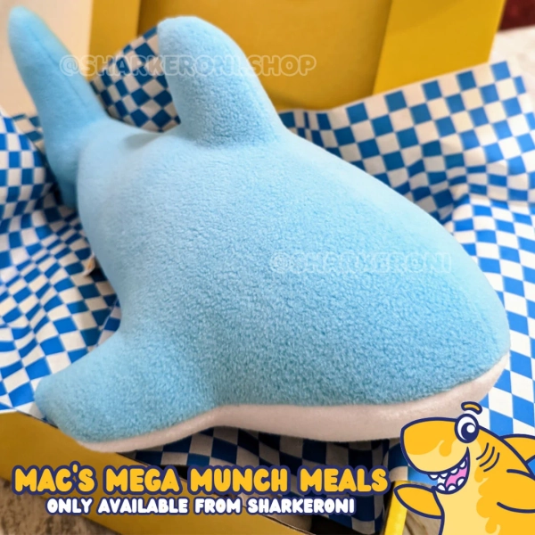 MEGA MUNCH Plush Gummy Shark Shape Snack Oversize Plushie Toy 12"