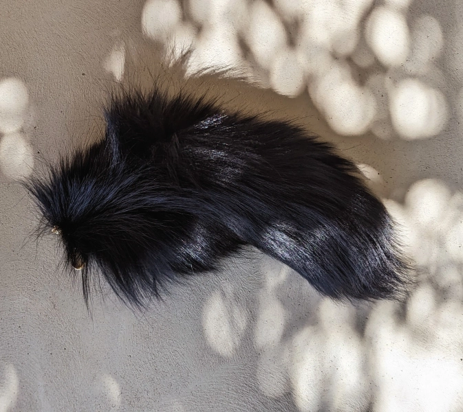 Black Fox Tail Keychain