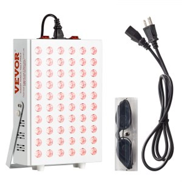 VEVOR Red Light Therapy for Body Face, 60 Dual-Chip LEDs, Red 660nm & Near Infrared 850nm Combo, High Power Red Light Therapy Panel for Recovery, Pain Relief, Wound Healing, Skin Health, 80W