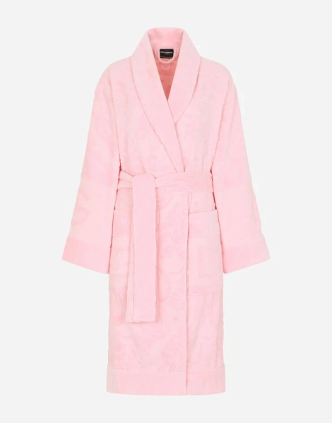 Bath Robe in Terry Cotton Jacquard