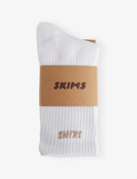 Crew Ribbed Pack f Three Cotton-Blend Socks - S