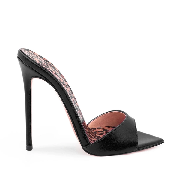 Mules pelle nera/ maculato  – COD. 38938