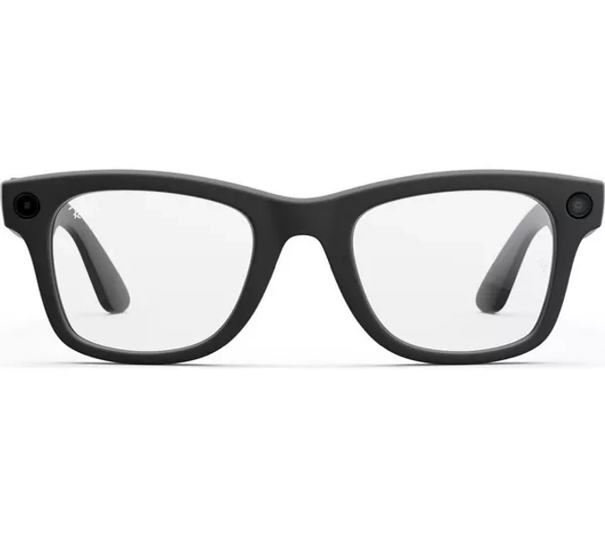 RAY-BAN Meta Wayfarer Glasses - Matte Black, Clear to G15 Green Transitions