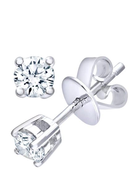 Mogul 18ct White Gold Solitaire Diamond Stud Earrings