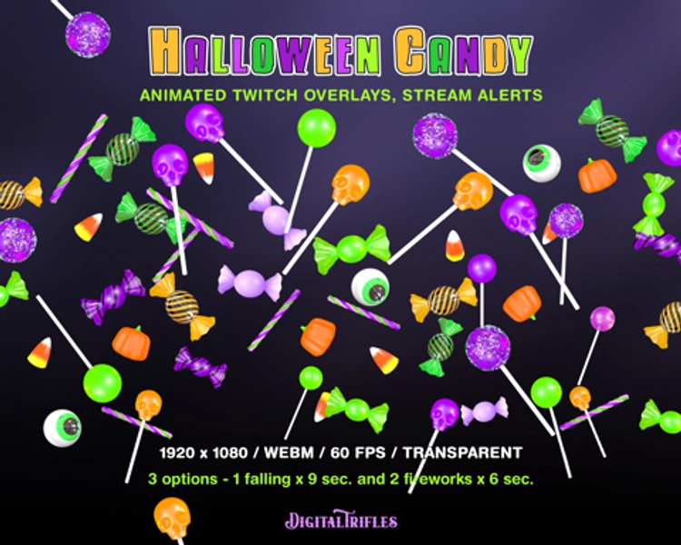 Animated Halloween Candy Overlays