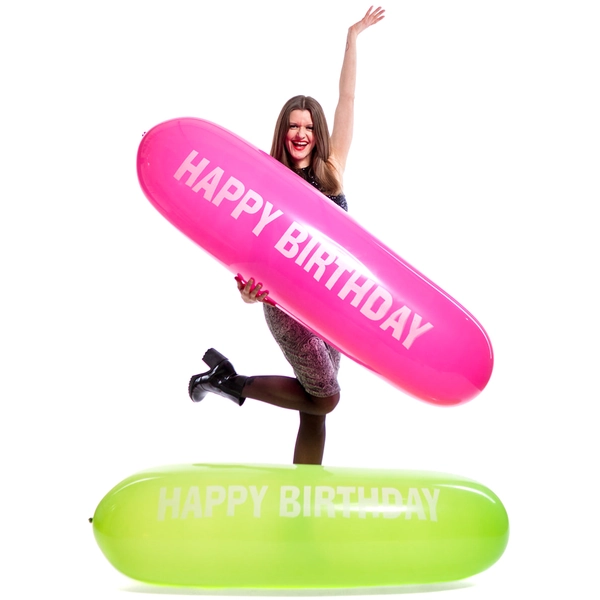 CATTEX Zeppelinballon 67" (170cm) GL500 mit "Happy Birthday" Motiv
