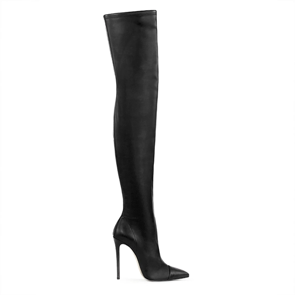 Stivale elasticizzato pelle nera