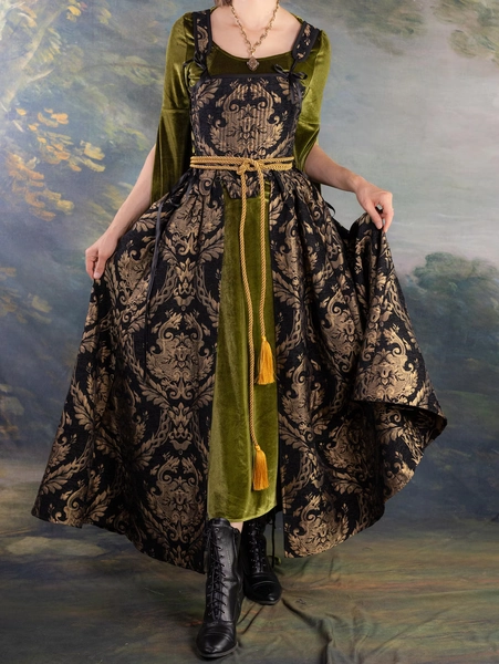 Black and Gold Chenille Overskirt | Jacquard Brocade Skirt - Etsy