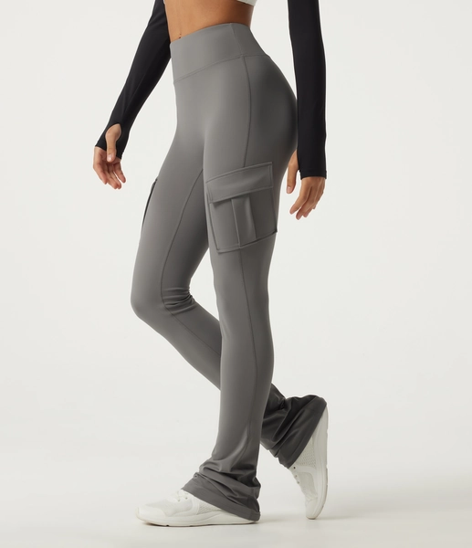 Black Halara UltraSculpt™ High Waisted Bootcut Stacked Yoga Leggings with Pockets