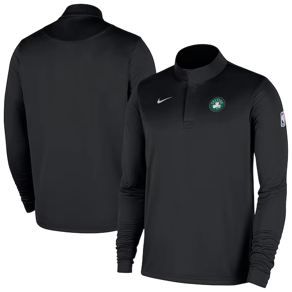 Boston Celtics Nike 2025/26 Authentic Coaches Quarter-Zip Dri-Fit Top - Black
