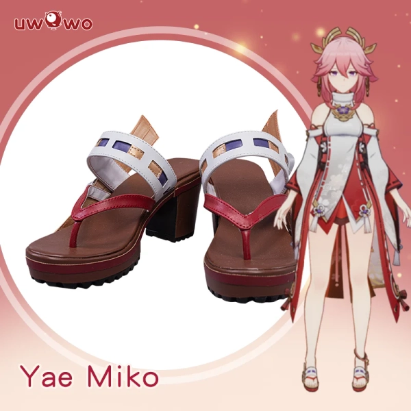 Uwowo Game Genshin Impact Inazuma Yae Miko Cosplay Shoes - 34