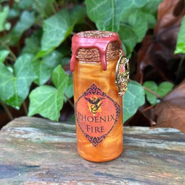 Phoenix Fire DICE Potion | Color Changing TTRPG Bottle | Fantasy Prop Decor