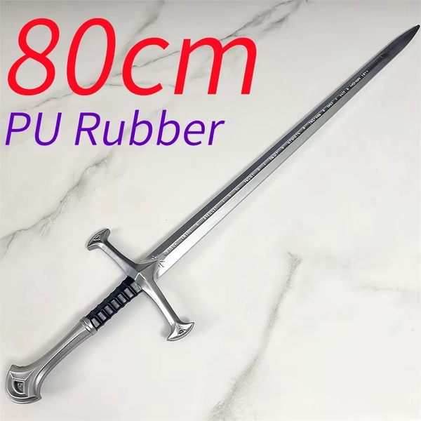 Miecz Narsil 80 cm z filmu Święty Miecz Nasira Diabelski Miecz Aragona Rekwizyty Cosplay Gumowy PU Prezent na Halloween - AliExpress 26