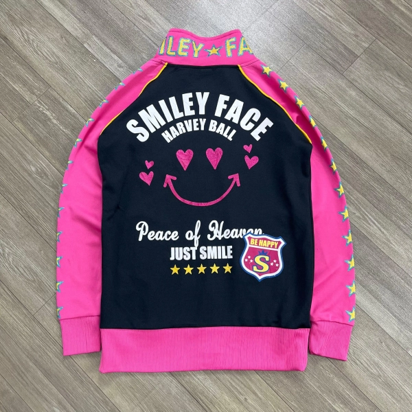 2000s Hysteric Glamour Style Smile Face Star Track Jacket