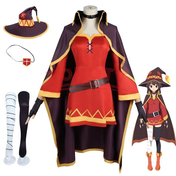 Anime Megumin Cosplay-Kostüm Konsubarash Sekai ni shukufuku wo! Cosplay-Kleid, Hut, Umhang, Uniform, Perücke, Halloween-Party, Cosplay für Mädchen - AliExpress 