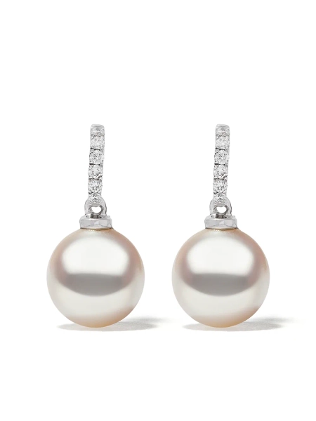 Yoko London 18kt white gold Classic freshwater pearl and diamond earrings | One Size