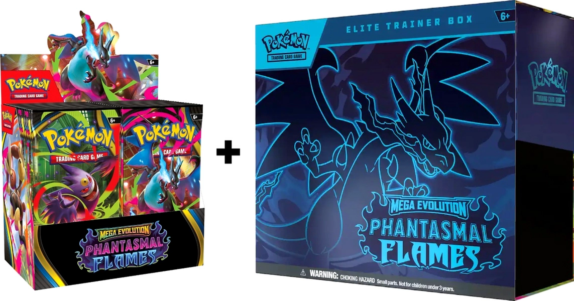 Pokemon TCG ME02 Phantasmal Flames Booster Box & Elite Trainer Bundle Sealed New