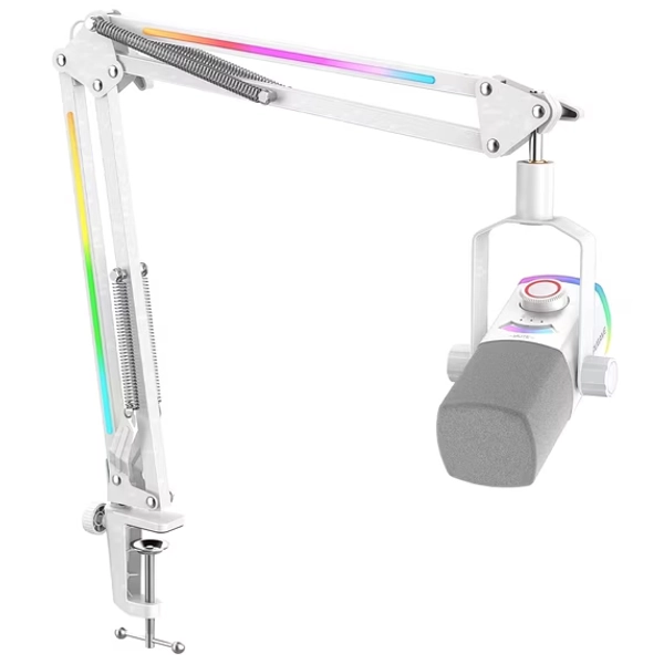FIFINE AM8 Gaming Microphone Kit with RGB Boom Arm Stand, USB/XLR Dynamic PC Microphone for Computer PS5 with Mute, Headphone Jack, AM8PROT