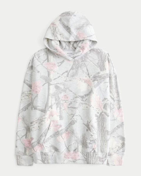 Oversized Camo Graphic Hoodie