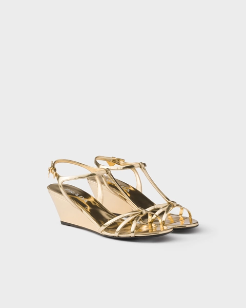 Metallic leather sandals