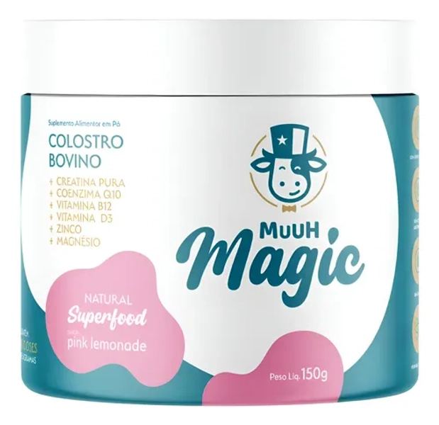 Magic Muuh Suplemento Colostro + Creatina - Produto Sabor Pink Limonade