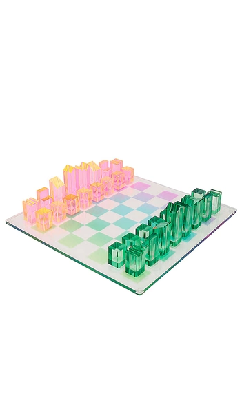 Sunnylife Ombre Lucite Chess & Checkers in Multi.