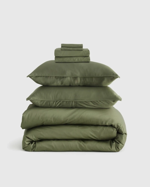 100% Organic Bamboo Deluxe Bedding Bundle in Olive