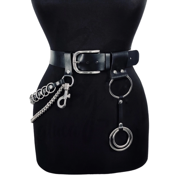 Women'S Punk Gothic Belt - Heavy-Duty Metallic buckle, Edgy Gothic Punk Rock Costume Belt for Concerts, Parties, Everyday - Non-Washable Easy-Clean - Valentine'S Gift for Women - Standard Size Punk Fashion Accessory, Party Outfit, Bold Design, Sturdy Buckle, Alternative Style