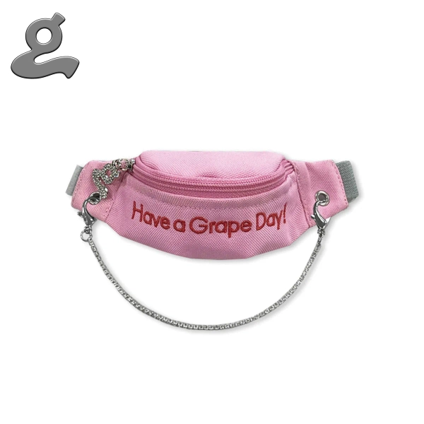 Pink Slogan Chain Wrist Bag