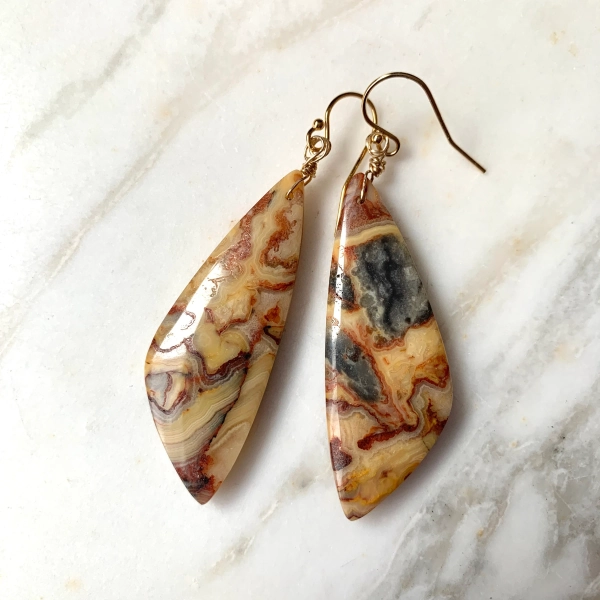 Crazy Lace Agate Earrings